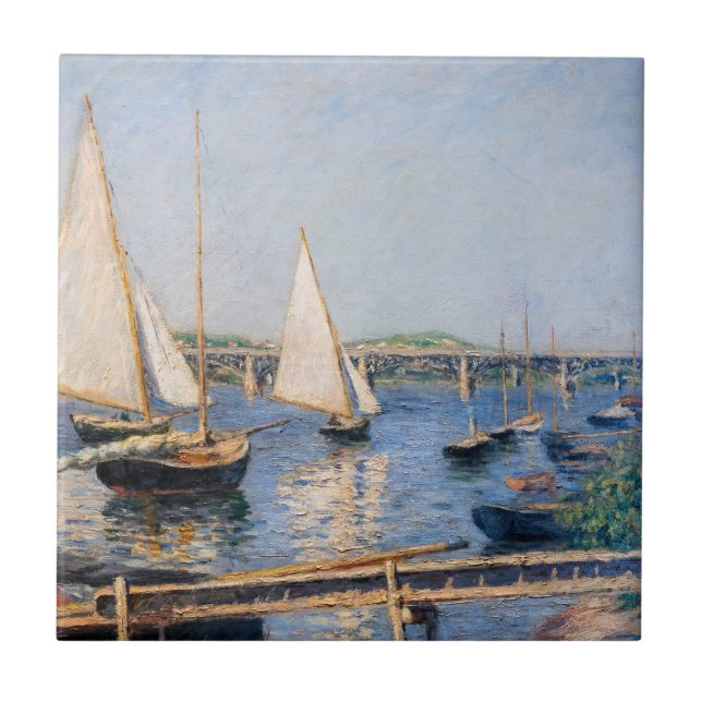 Gustave Caillebotte - Segelbåtar vid Argenteuil Kakelplatta (Framsidan)