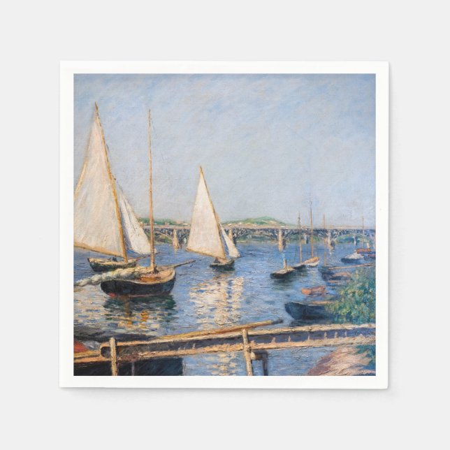 Gustave Caillebotte - Segelbåtar vid Argenteuil Pappersservett (Framsidan)