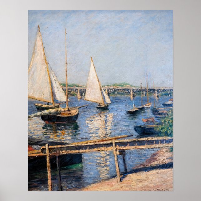 Gustave Caillebotte - Segelbåtar vid Argenteuil Poster (Framsidan)