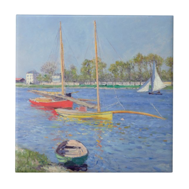 Gustave Caillebotte - Seine vid Argenteuil Kakelplatta (Framsidan)