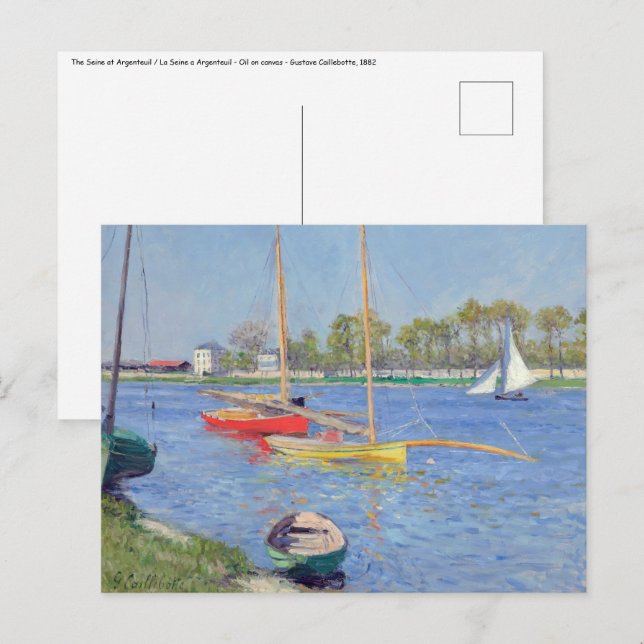 Gustave Caillebotte - Seine vid Argenteuil Vykort (Fram/baksida)