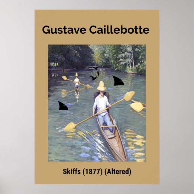 Gustave Caillebotte: Skiffs (1877) (ändrat) Poster (Framsidan)