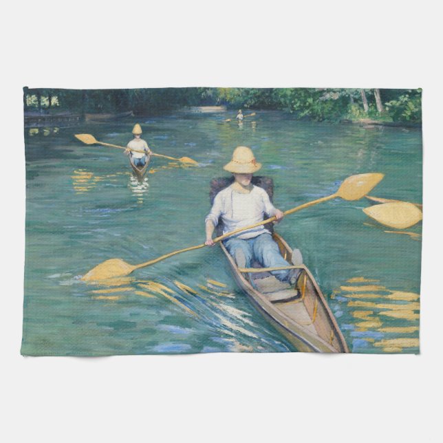 Gustave Caillebotte - Skiffs på Yerres Kökshandduk (Horisontell)