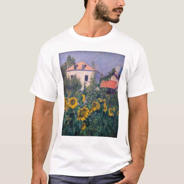 Gustave Caillebotte - Solblommor, Garden T Shirt (Framsida)