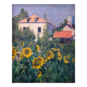 Gustave Caillebotte - Solros, Trädgård Fototryck