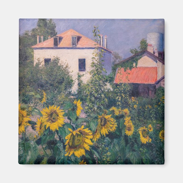 Gustave Caillebotte - Solros, trädgård Magnet (Framsidan)
