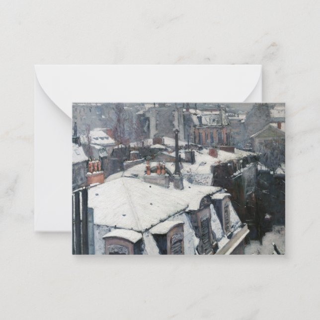 Gustave Caillebotte - Tak under snö Anteckningskort (Framsida)