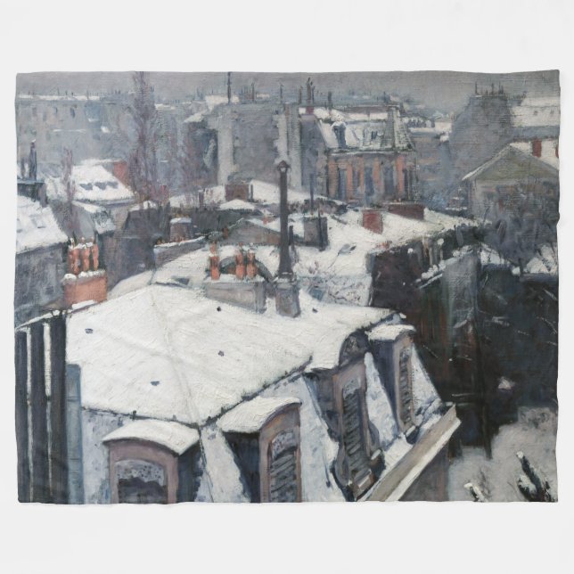 Gustave Caillebotte - Tak under snön Fleecefilt (Framsidan (Horisontell))