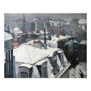 Gustave Caillebotte - Tak under snön Fototryck