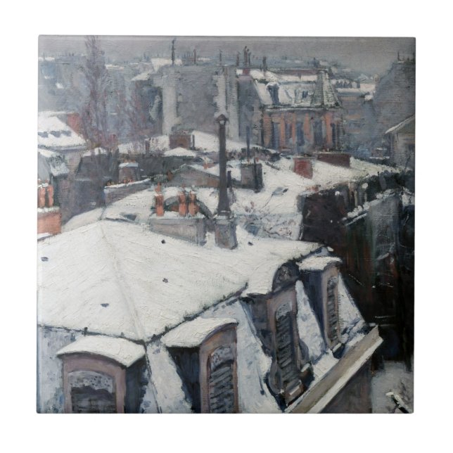 Gustave Caillebotte - Tak under snön Kakelplatta (Framsidan)