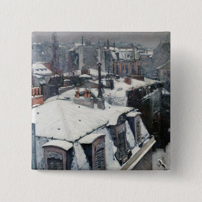 Gustave Caillebotte - Tak under snön Knapp (Framsida)
