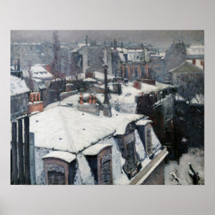 Gustave Caillebotte - Tak under snön Poster