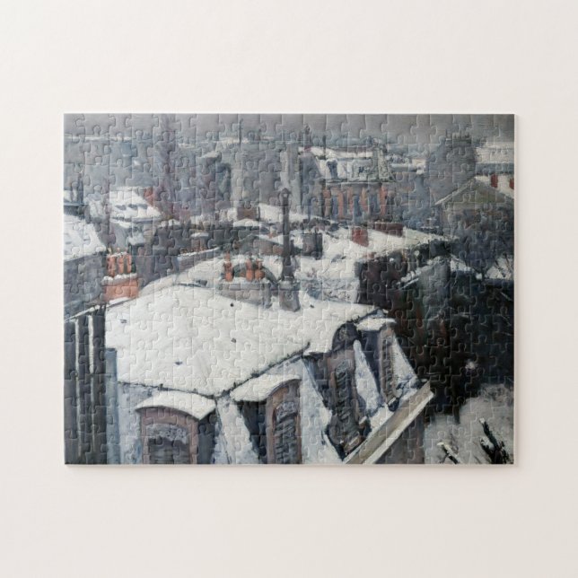 Gustave Caillebotte - Tak under snön Pussel (Horisontell)