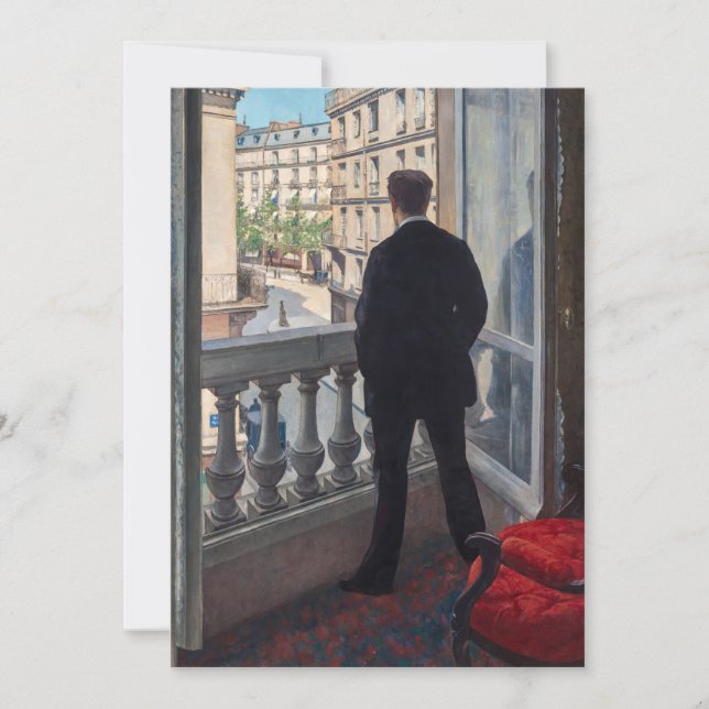 Gustave Caillebotte - Ung man vid fönstret  Inbjudningar (Framsida)