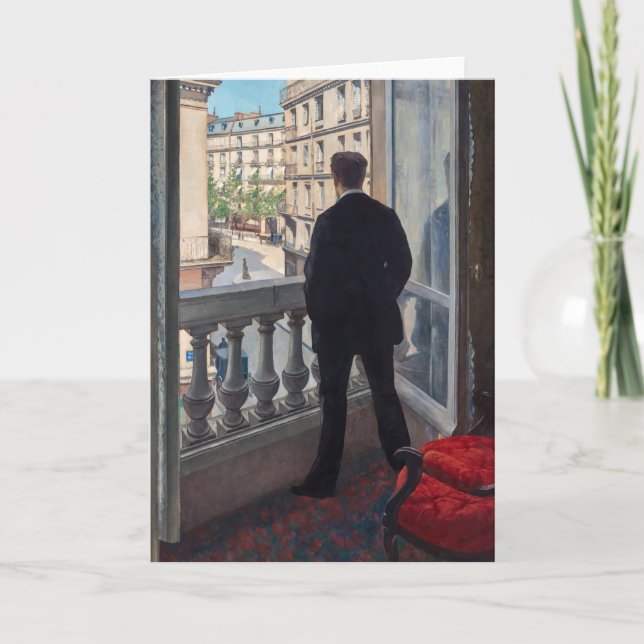 Gustave Caillebotte - Ung man vid fönstret  Kort (Framsida)