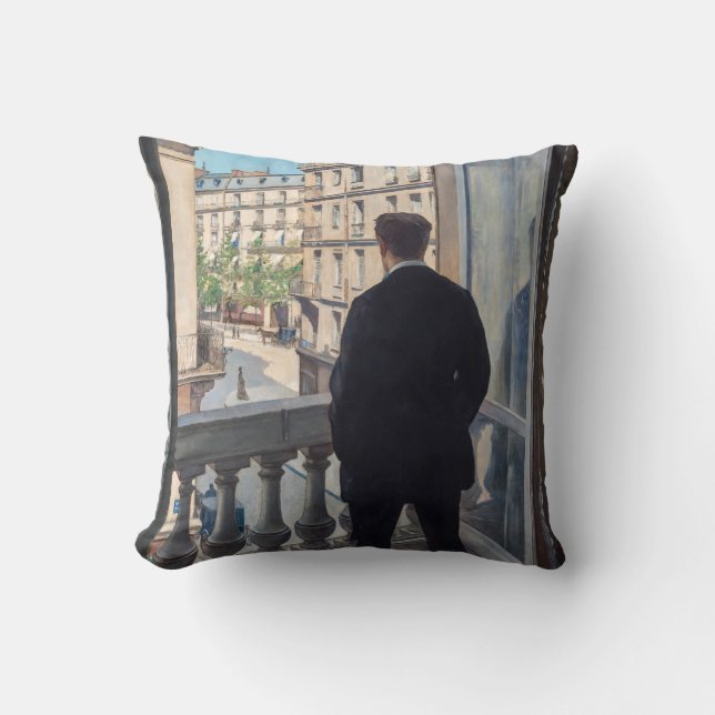 Gustave Caillebotte - Ung man vid fönstret  Kudde (Framsida)