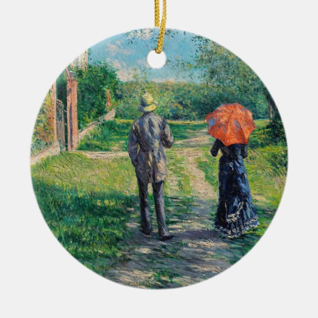 Gustave Caillebotte - Väg Uphill Julgransprydnad Keramik (Framsidan)