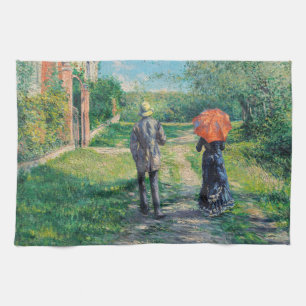 Gustave Caillebotte - Väg Uphill Kökshandduk