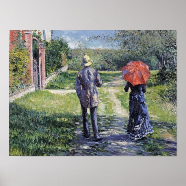 Gustave Caillebotte - Väg Uphill Poster (Framsidan)