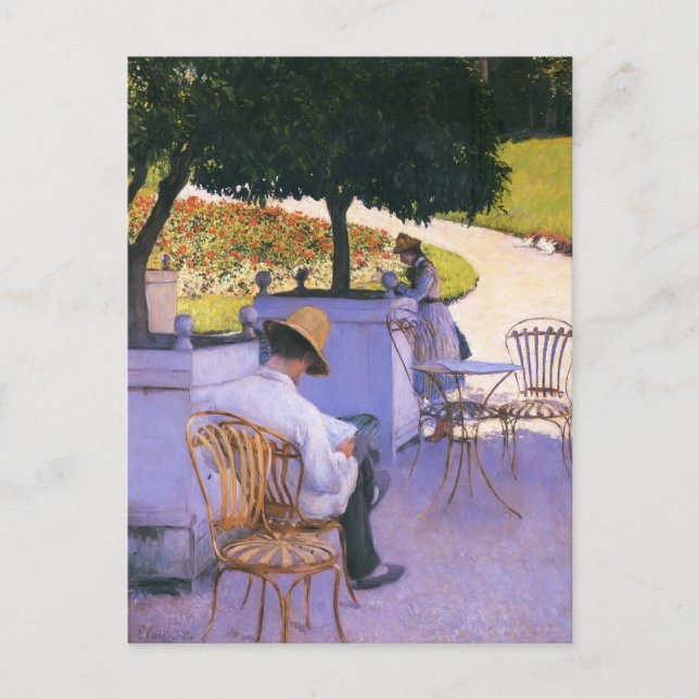 Gustave Caillebute-Artists bror i hans Garden Vykort (Framsida)