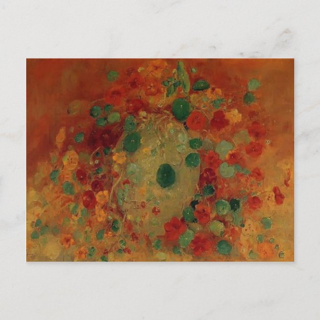 Gustave Caillebute-Nasturtiums Vykort (Framsida)