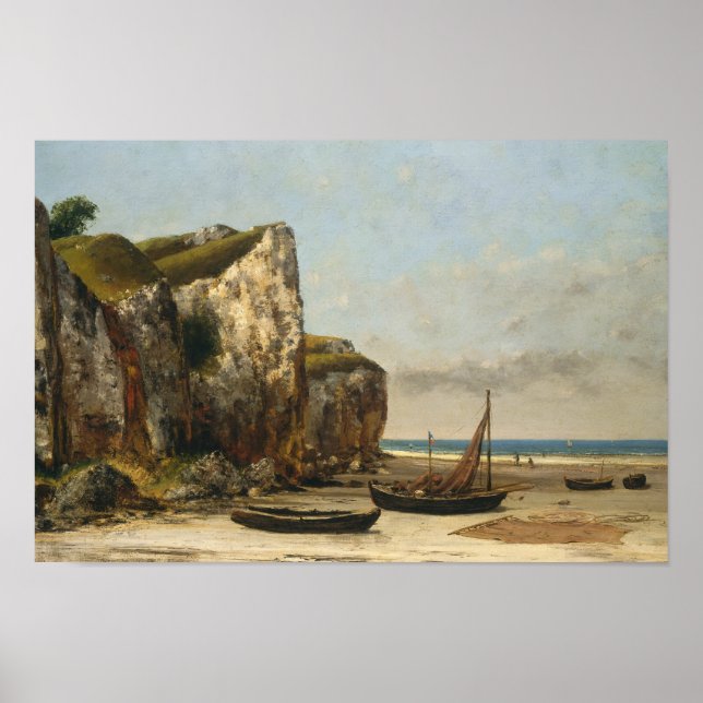 Gustave Courbet - Beach in Normandy Poster (Framsidan)