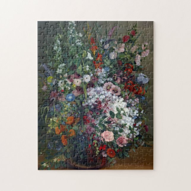 Gustave Courbet Bouquet of Flowers in a Vas Art Pussel (Vertikal)