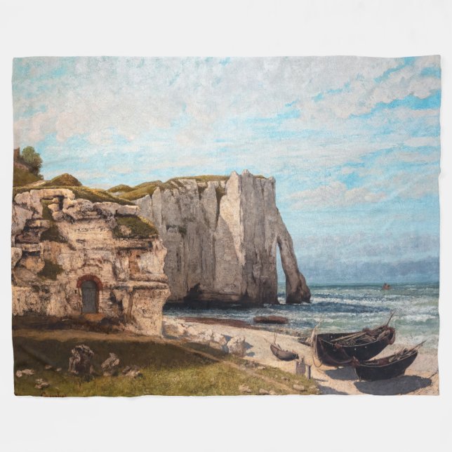 Gustave Courbet - Cliffs at Etretat efter Storm Fleecefilt (Framsidan (Horisontell))