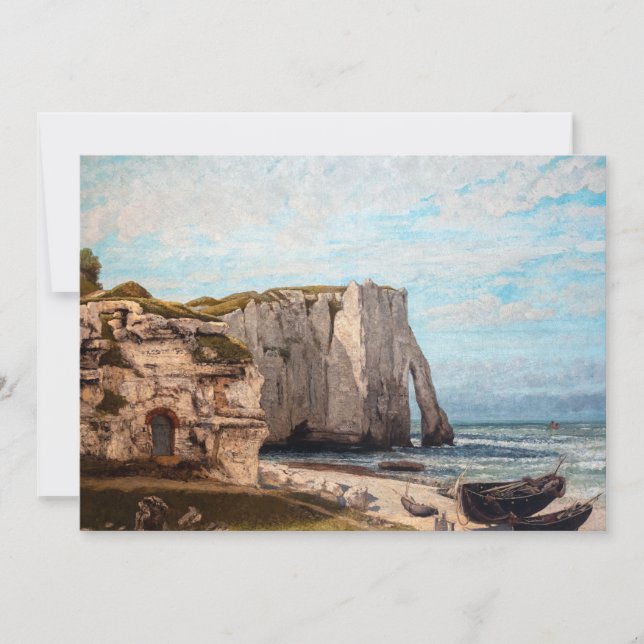 Gustave Courbet - Cliffs at Etretat efter Storm Inbjudningar (Framsida)