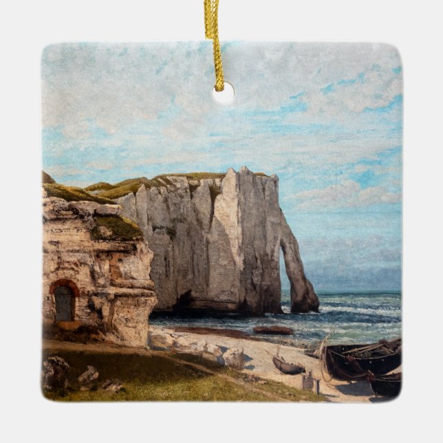 Gustave Courbet - Cliffs at Etretat efter Storm Julgransprydnad Keramik (Framsida)