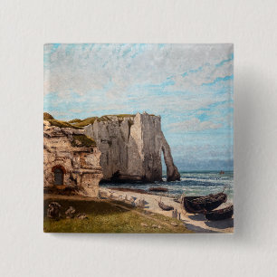 Gustave Courbet - Cliffs at Etretat efter Storm Knapp