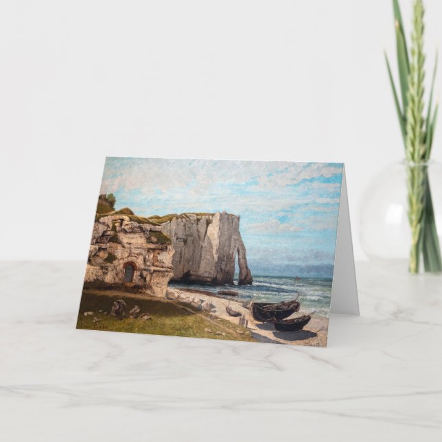 Gustave Courbet - Cliffs at Etretat efter Storm Kort (Framsida)