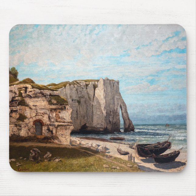 Gustave Courbet - Cliffs at Etretat efter Storm Musmatta (Framsidan)