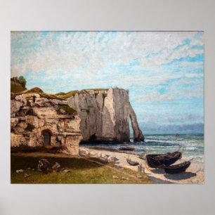 Gustave Courbet - Cliffs at Etretat efter Storm Poster