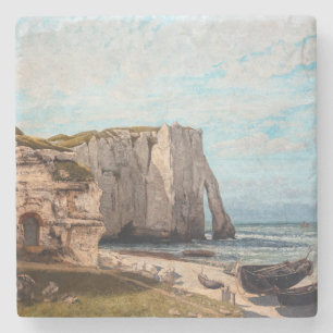 Gustave Courbet - Cliffs at Etretat efter Storm Stenunderlägg