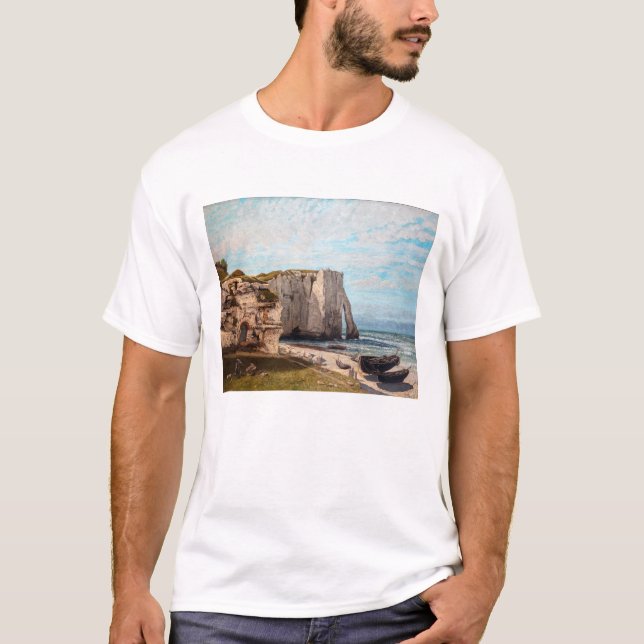 Gustave Courbet - Cliffs at Etretat efter Storm T Shirt (Framsida)