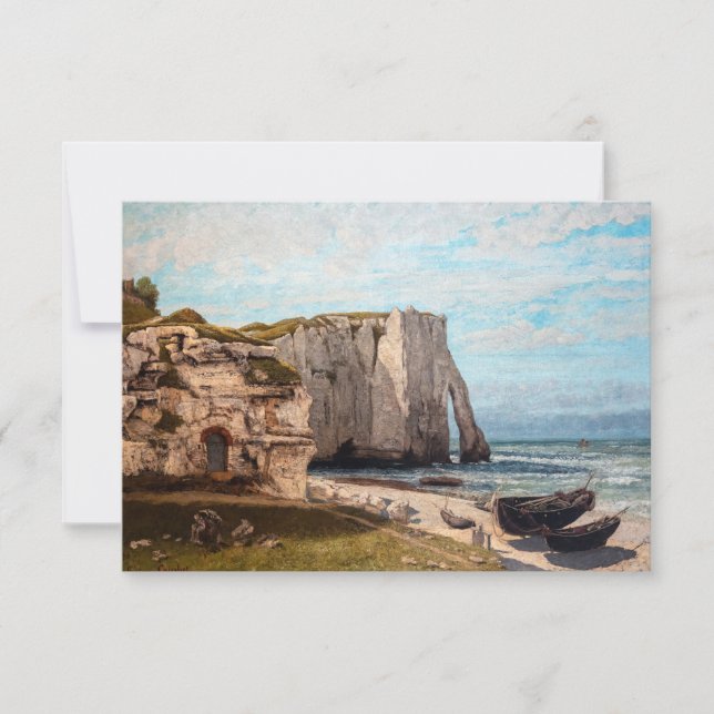 Gustave Courbet - Cliffs at Etretat efter Storm Tack Kort (Framsida)