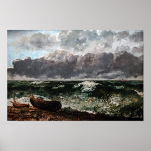 Gustave Courbet - Det stormiga havet / Vågen Poster