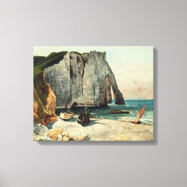 Gustave Courbet | Etretat, hamnen Canvastryck (Framsida)