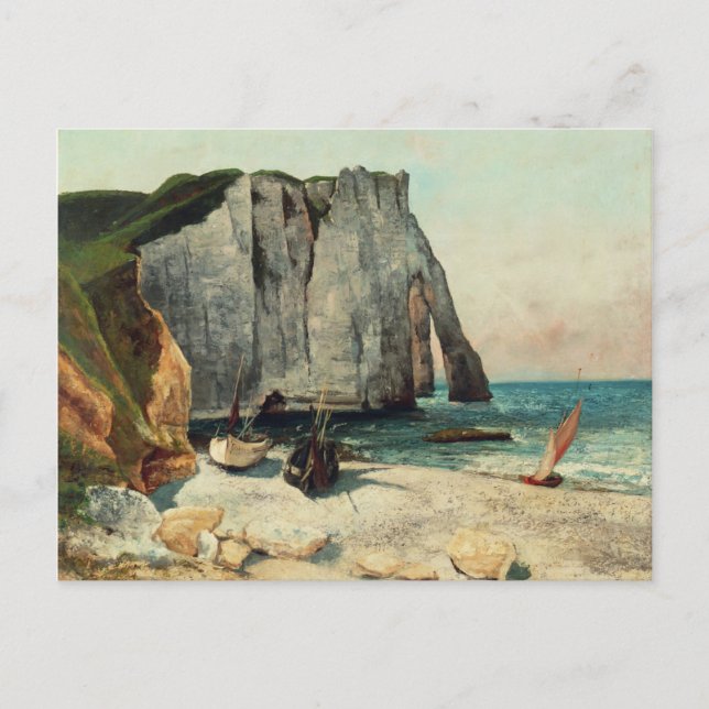Gustave Courbet | Etretat, hamnen Vykort (Framsida)