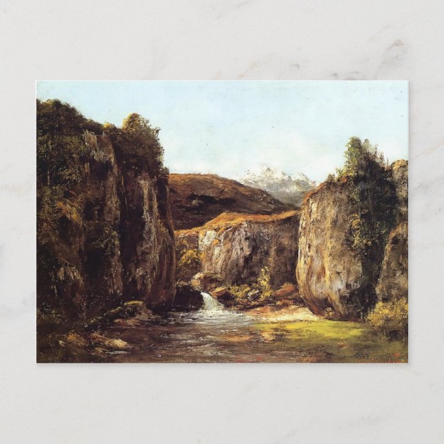 Gustave Courbet - Källa i Sten Doubs Vykort (Framsida)