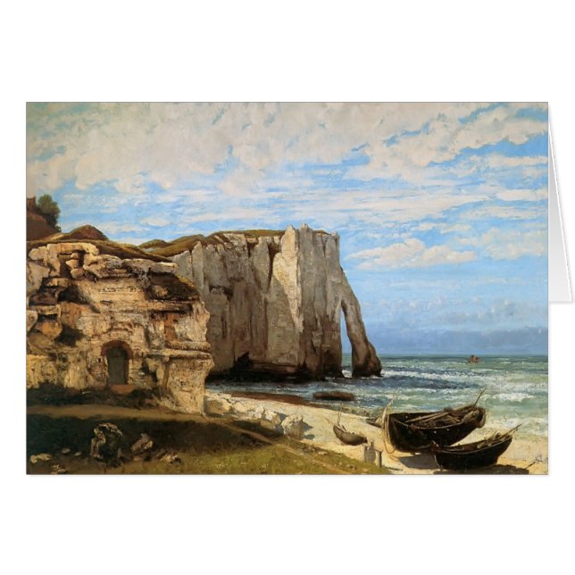 Gustave Courbet- klipporna på Etretat Hälsningskort (Framsidan Horizontal)