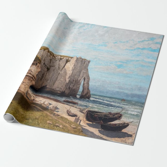 Gustave Courbet - Klipporna vid Etretat efter stor Presentpapper (Utrullad)
