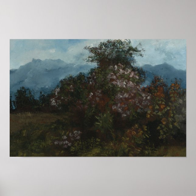 Gustave Courbet - Liggande med Flowery Massiv Poster (Framsidan)