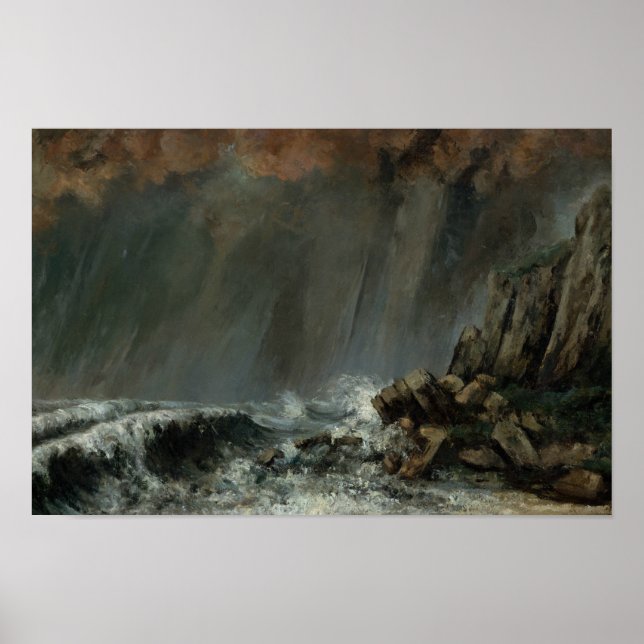 Gustave Courbet - Marine: Waterspout Poster (Framsidan)