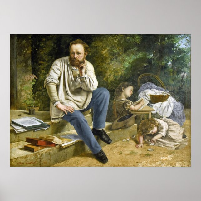 Gustave Courbet - Pierre Proudhon & Children Poster (Framsidan)
