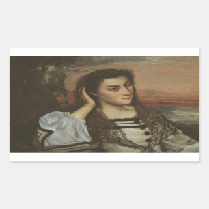 Gustave Courbet - Reverie Rektangulärt Klistermärke