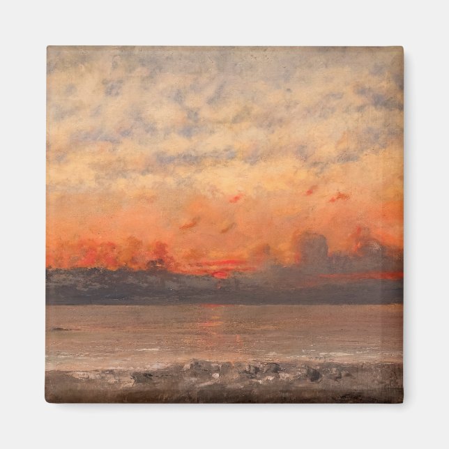 Gustave Courbet - Solnedgång Magnet (Framsidan)