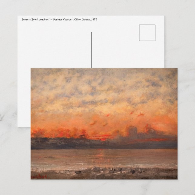Gustave Courbet - Solnedgång Vykort (Fram/baksida)