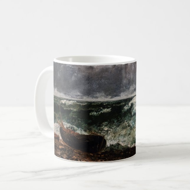 Gustave Courbet - Stormy Sea/Wave Kaffemugg (Framsida vänster)